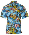 Kauai Island Roosters Aloha Shirt Blue