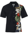 Side Band Design Orchids Koloa Aloha Shirt Black