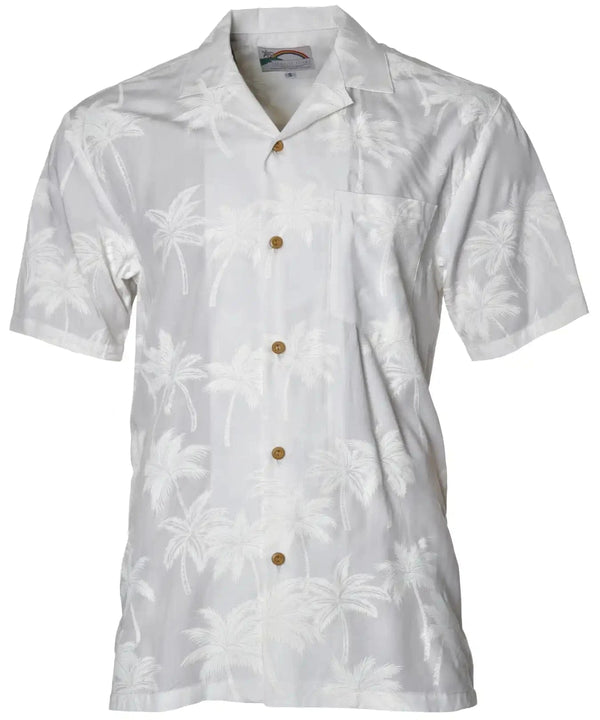 White Hawaiian Shirt Palm Shadow Resort White