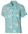 Pineapple Bamboo Retro Hawaiian Shirt Seafoam