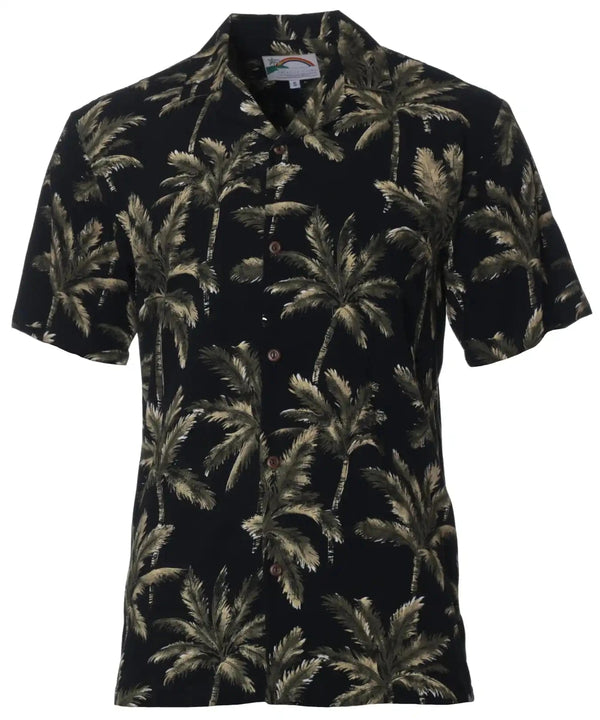 Resort Aloha Shirt Royal Palms Black