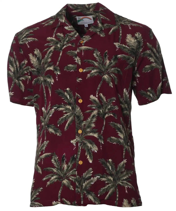 Resort Aloha Shirt Royal Palms Burgundy
