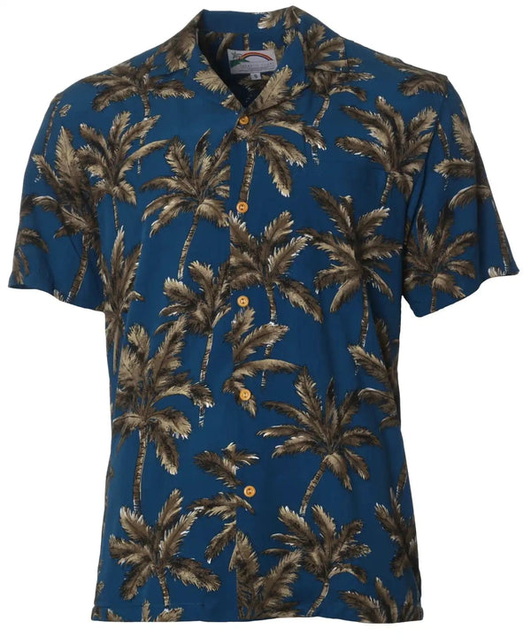 Resort Aloha Shirt Royal Palms Ocean Blue