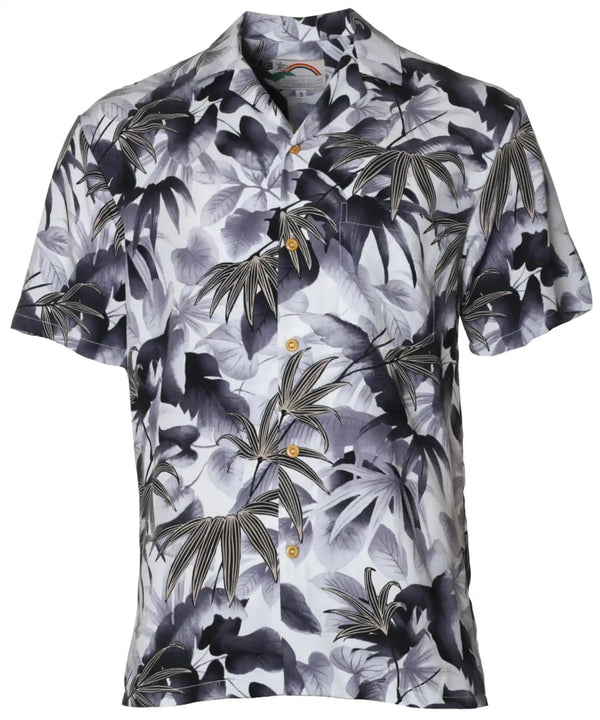 Hawaiian Shirt Shadow Monstera Black