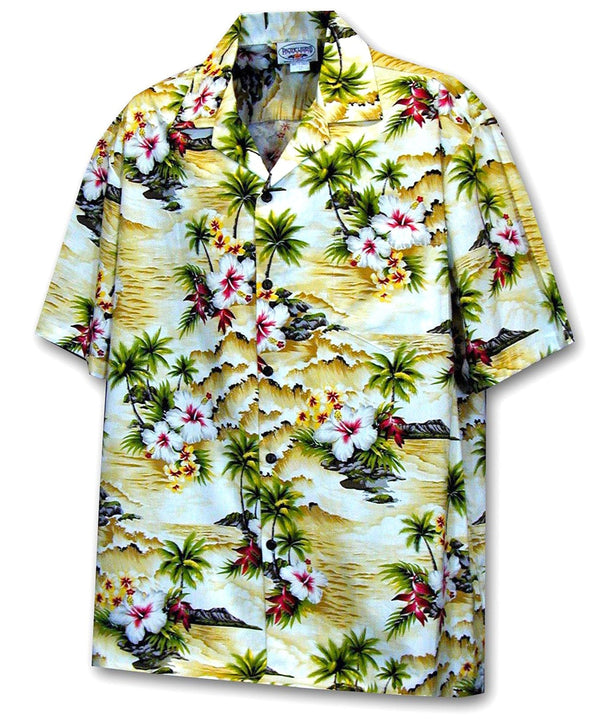 Hookipa Hibiscus Aloha Shirt Maize