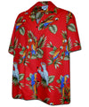 Hawaiian Shirt Parrot's Island Red