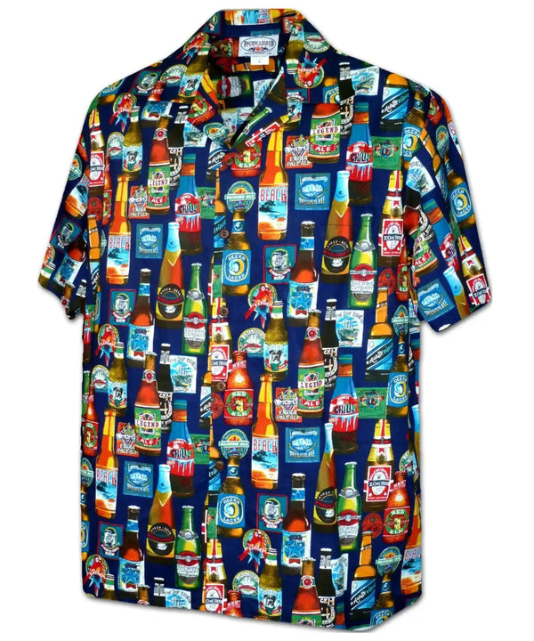 Tip it and sip it - Beer Story Aloha Shirt Navy