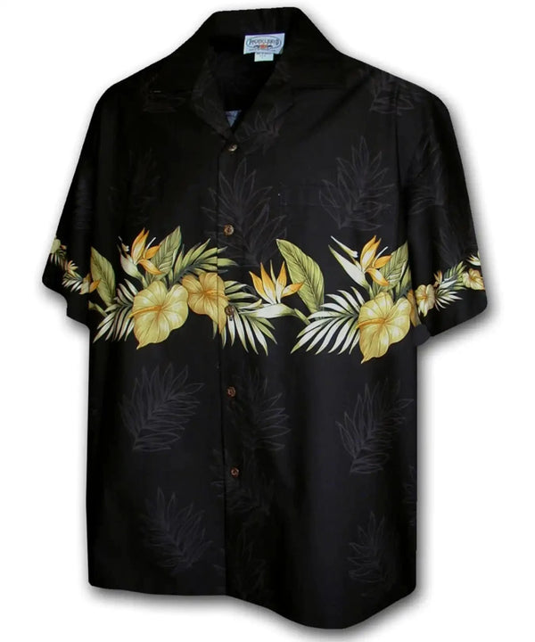 Anthurium Crown Hawaiian Shirt Black