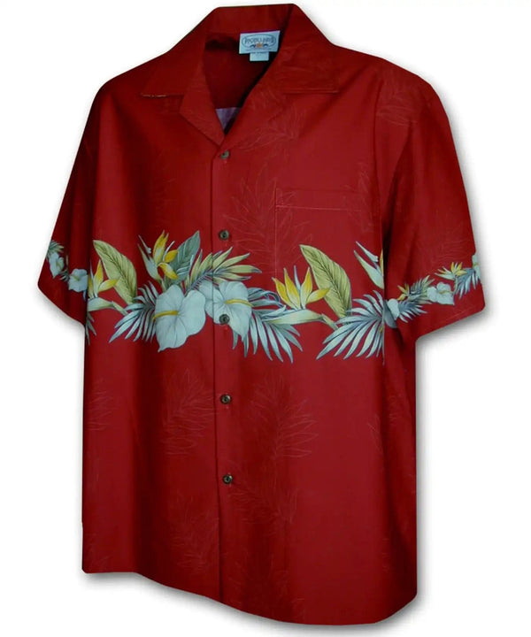Anthurium Crown Hawaiian Shirt Red