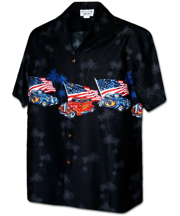 All-American Hot Rod Aloha Shirt Black