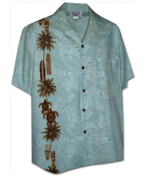 Totem Surfer South Pacific Hawaii Shirt Design Sky Blue