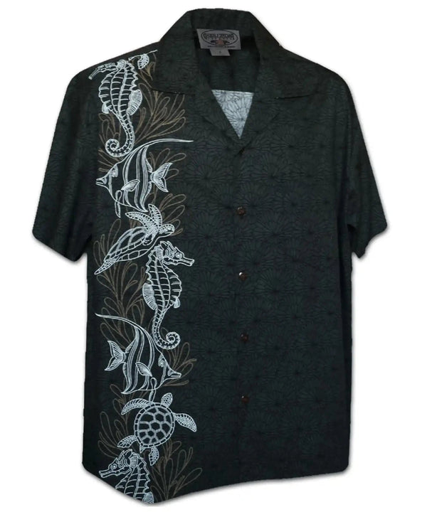Side Panel Ocean Treasures Hawaiian Shirt Charcoal