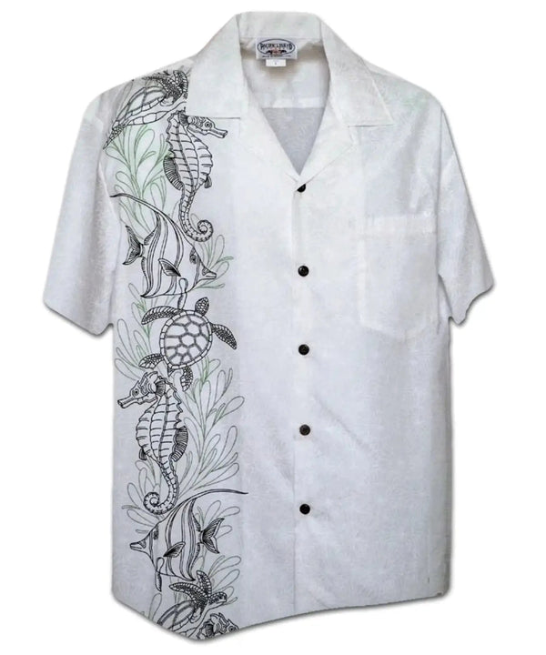Side Panel Ocean Treasures Hawaiian Shirt White