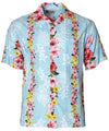 Hawaiian Shirt Plumeria Island Leis Light Blue