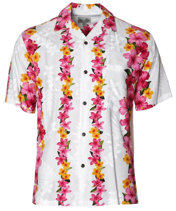 Hawaiian Shirt Plumeria Island Leis White