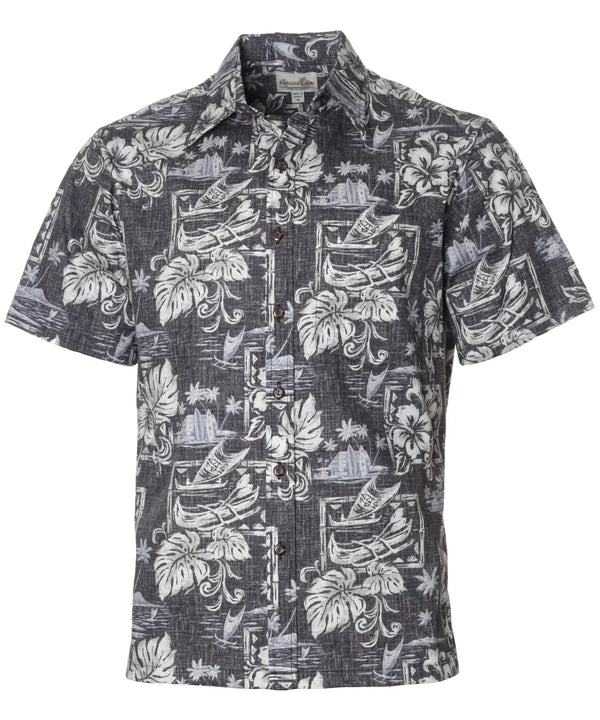 Iolani Palace Button-Up Dress Aloha Shirt