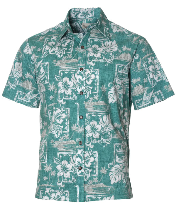 Iolani Palace Button-Up Dress Aloha Shirt