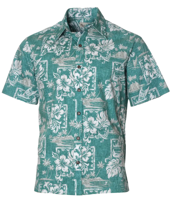 Iolani Palace Button-Up Dress Aloha Shirt