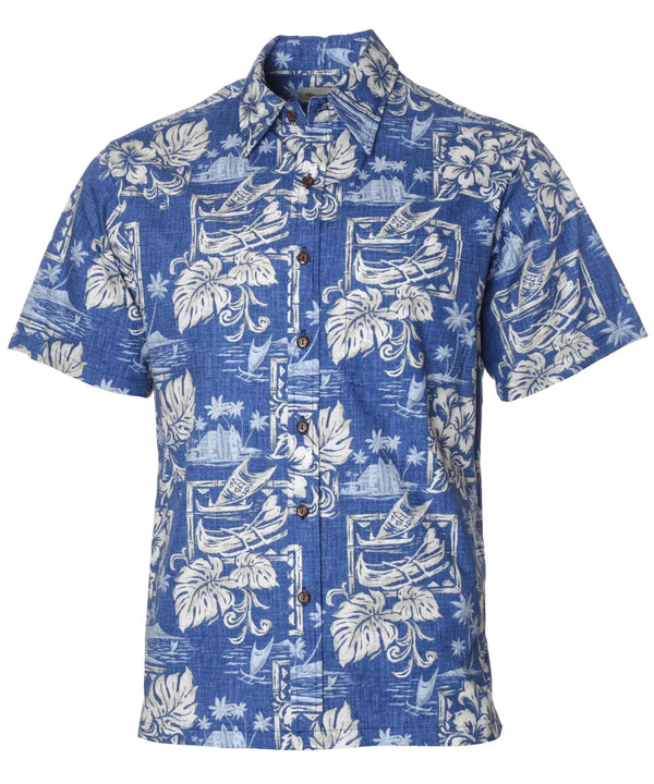 Iolani Palace Button-Up Dress Aloha Shirt
