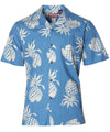 Aloha Shirt Lanai Pineapples Light Blue