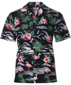 Tropical Flamingos Men's Shirt Black