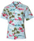 Tropical Flamingos Men's Shirt Light Blue