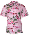 Tropical Flamingos Men's Shirt Pink
