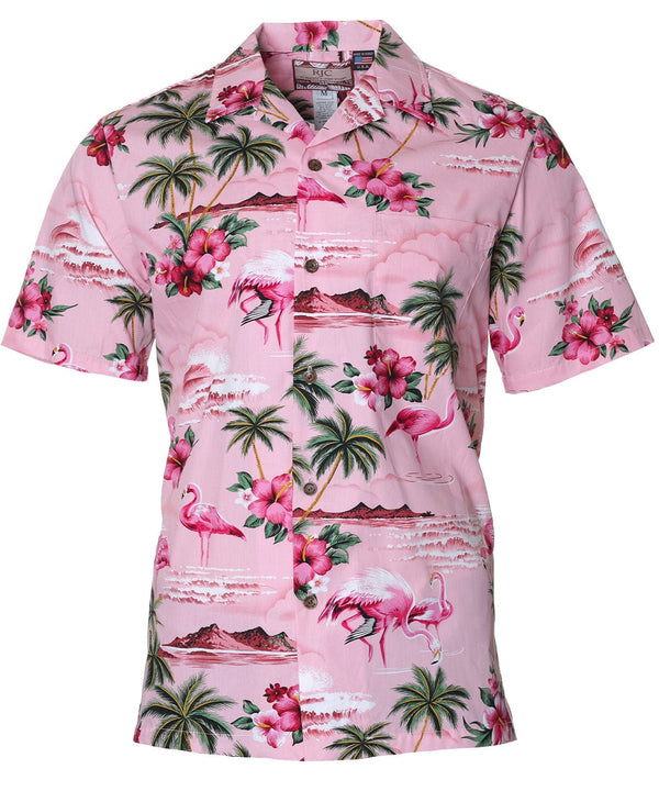 Tropical Flamingos Men's Shirt Pink