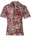 Tapa Honu Mosaic Aloha Style Shirt Red RJC