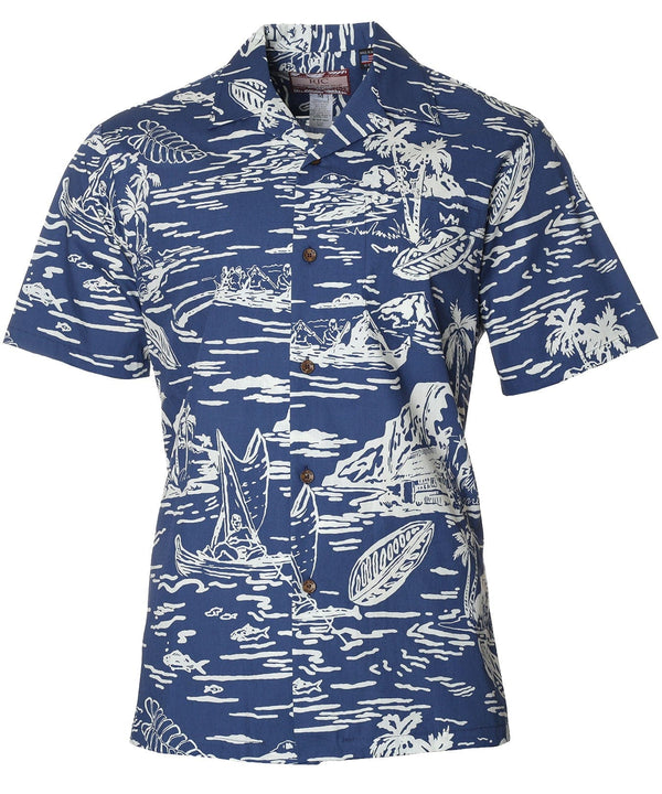 Pacific Voyage Tropical Shirt Ocean Blue