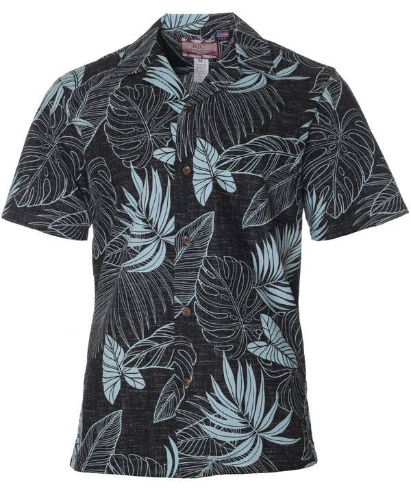 Monstera Oasis Aloha Shirt Black