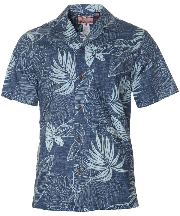 Monstera Oasis Aloha Shirt Blue