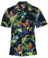 Parrots Paradise Black Hawaiian Shirt Black RJC