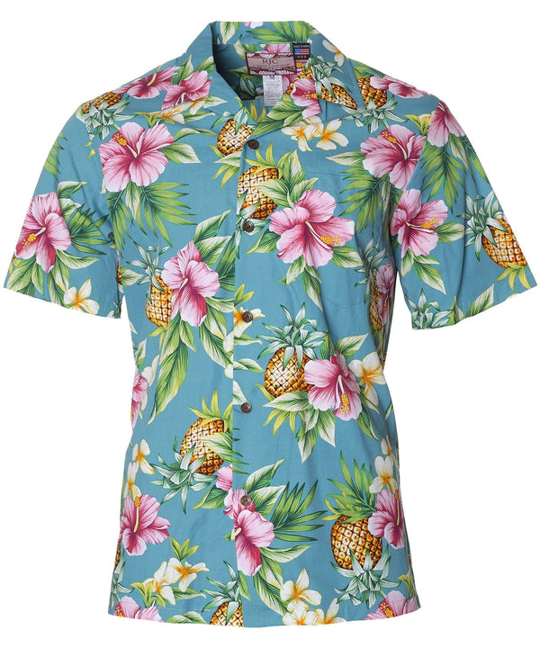 Hibiscus Pineapples Valley Shirt Slate RJC