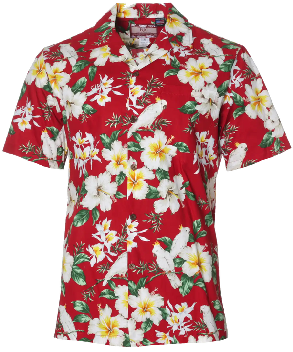 White Cockatoos Parrots Aloha Shirt