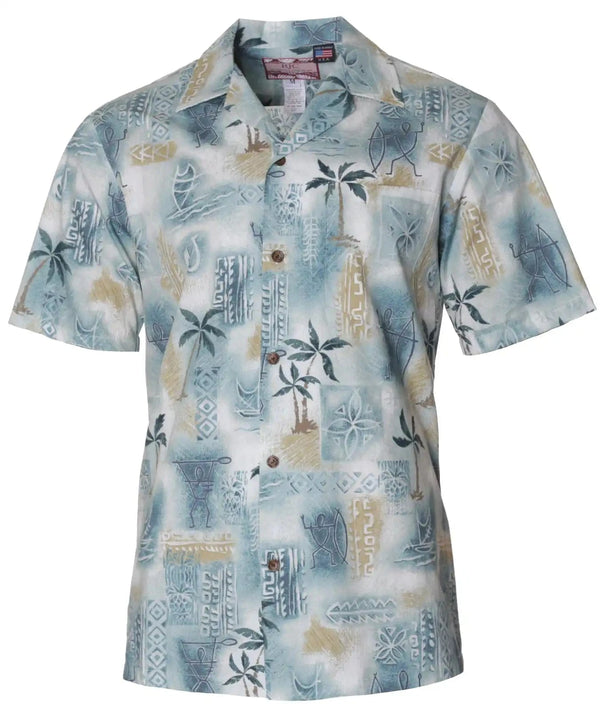 Hawaiian Shirt Island Glyphs Tribal Life