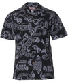 Tribal Plumeria Aloha Shirt Black