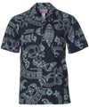 Tribal Plumeria Aloha Shirt Green