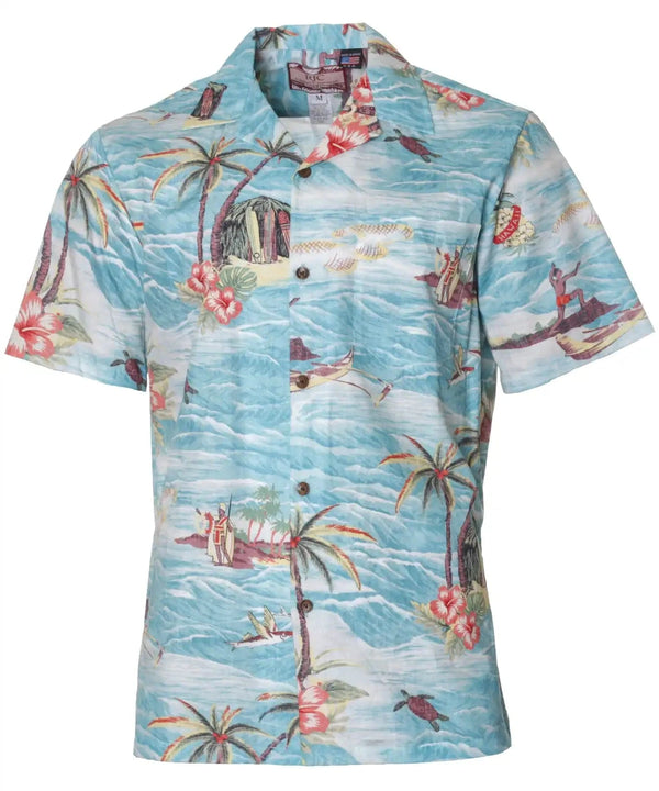 Hawaiian Shirt Kamehamea Kingdom Aqua