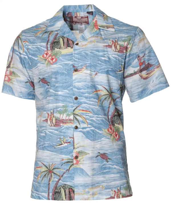 Hawaiian Shirt Kamehamea Kingdom Denim