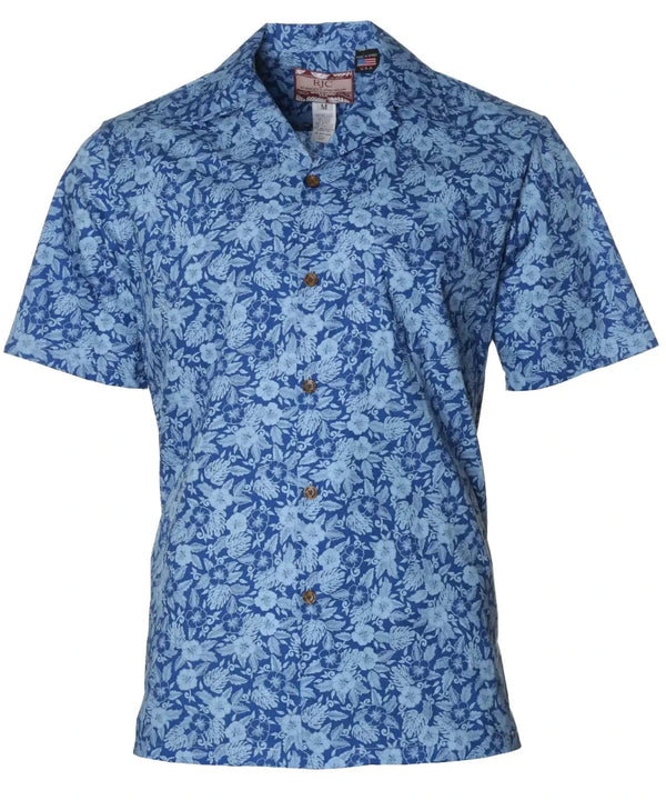 Hawaiian Shirt Hibiscus Kulakane Royal