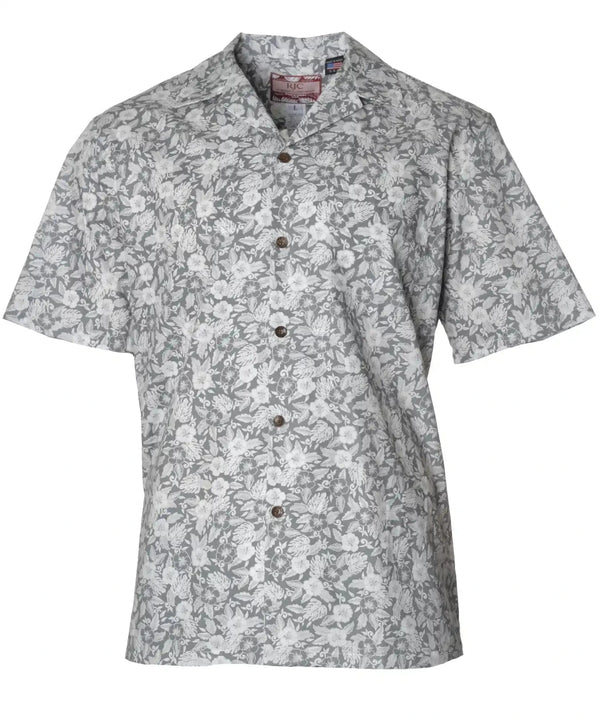 Hawaiian Shirt Hibiscus Kulakane Silver