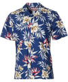 Paradise Orchids Aloha Shirt Blue