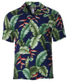 Heliconia Monstera - Rayon Navy