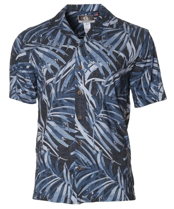 Watercolor Palms Aloha Shirt Black