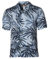 Watercolor Palms Aloha Shirt Silver