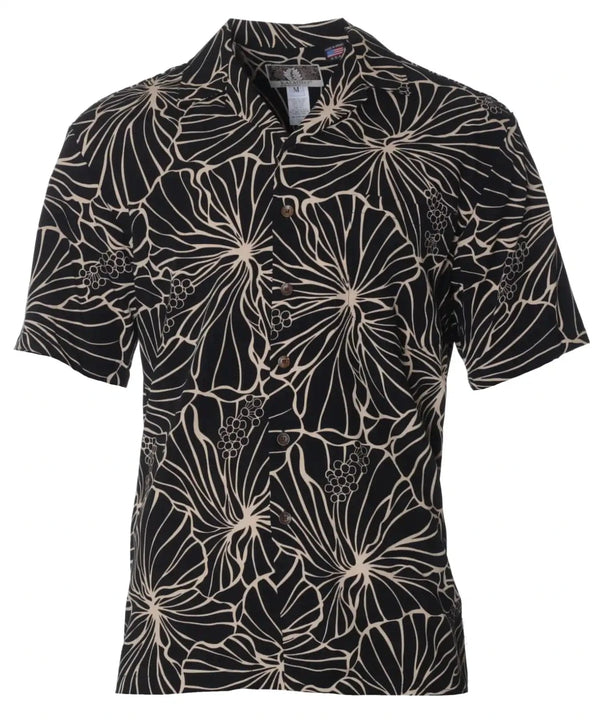Mega Hibiscus Hawaiian Shirt Rayon Poplin