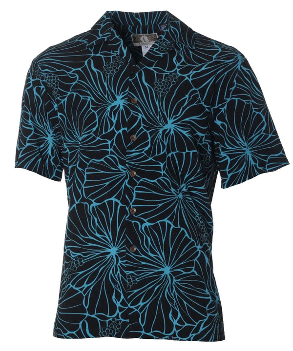 Mega Hibiscus Hawaiian Shirt Rayon Poplin