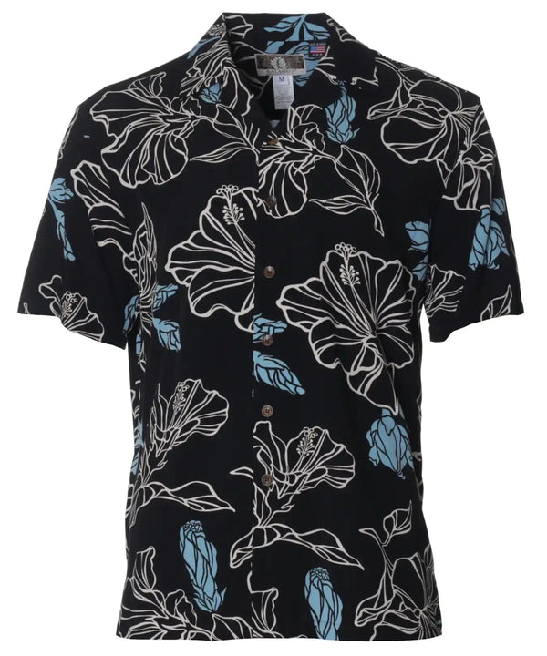 Hawaiian Shirt Rayon Poplin Blooming Hibiscus