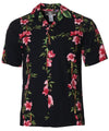 Hawaiian Shirt Bamboo Hibiscus Island Black
